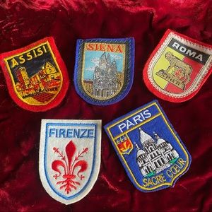 Lot of 5 Italy & Paris Travel Souvenir Patches